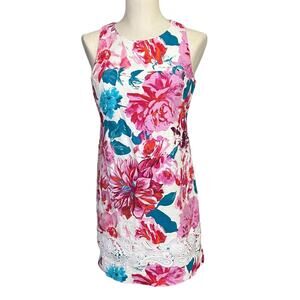 Eliza J Floral Sleeveless Lace Above the Knee Dress